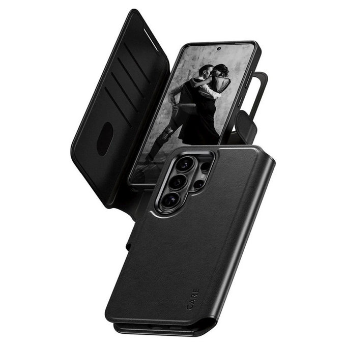 Custodia Wallet Tango Two-In-One con QI per Samsung S26 Ultra, Nero, CARE