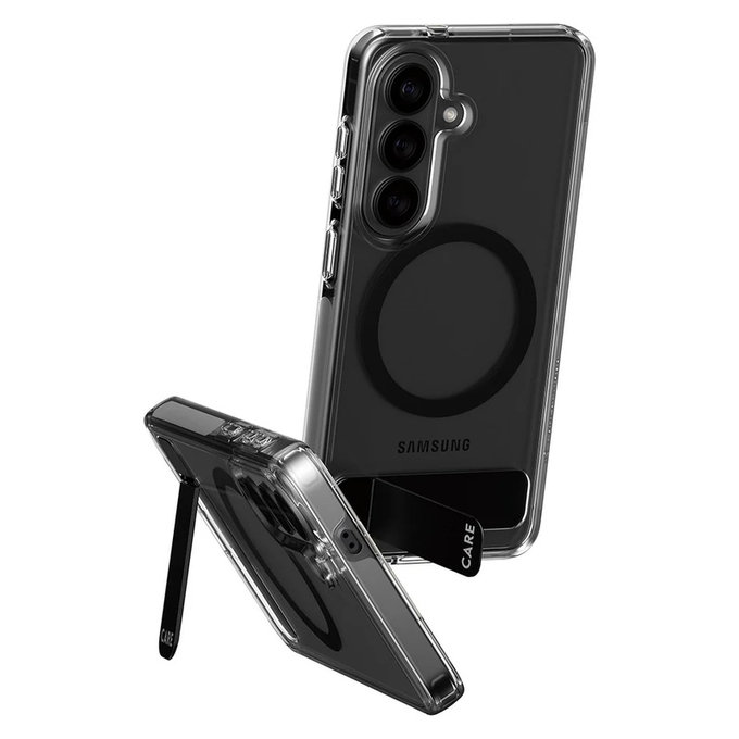 Custodia Kickstand con QI nero per Samsung Galaxy S26, Trasparente, PanzerGlass