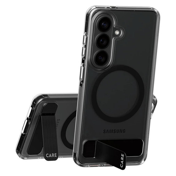 Custodia Kickstand con QI nero per Samsung Galaxy S26, Trasparente, PanzerGlass