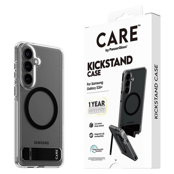 Custodia Kickstand con QI nero per Samsung Galaxy S26+, Nero, PanzerGlass