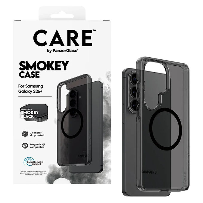Custodia Smokey con QI nero per Samsung Galaxy S26+, Nero, PanzerGlass