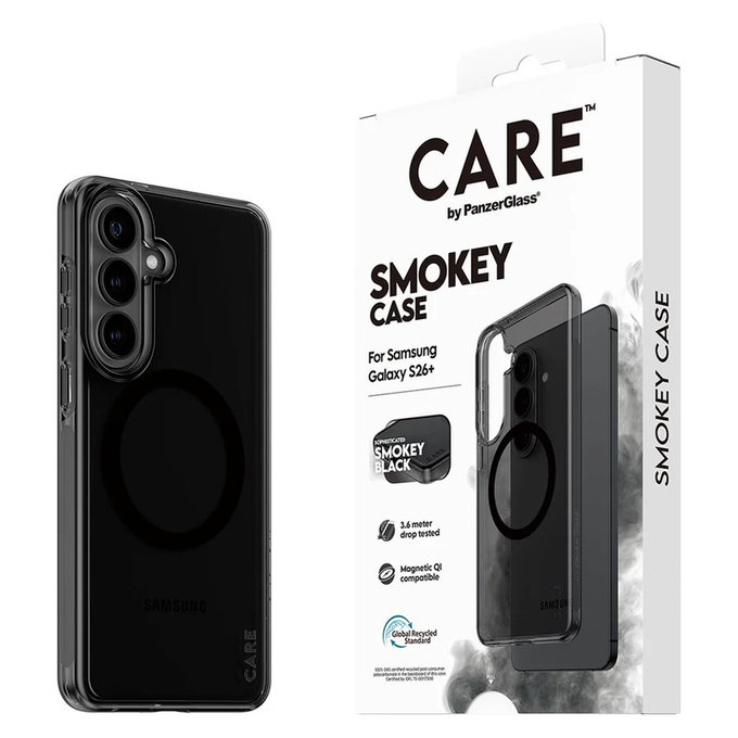 Custodia Smokey con QI nero per Samsung Galaxy S26+, Nero, PanzerGlass