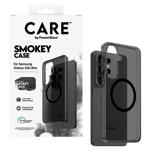 Custodia Smokey con QI nero per Samsung Galaxy S26 Ultra, Nero, PanzerGlass