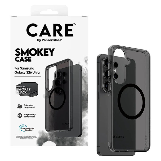 Custodia Smokey con QI nero per Samsung Galaxy S26 Ultra, Nero, PanzerGlass