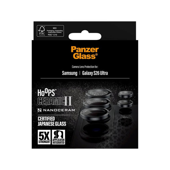 Protezione obiettivo Hoops Ceramic II per Samsung S26 Ultra, Nero, PanzerGlass