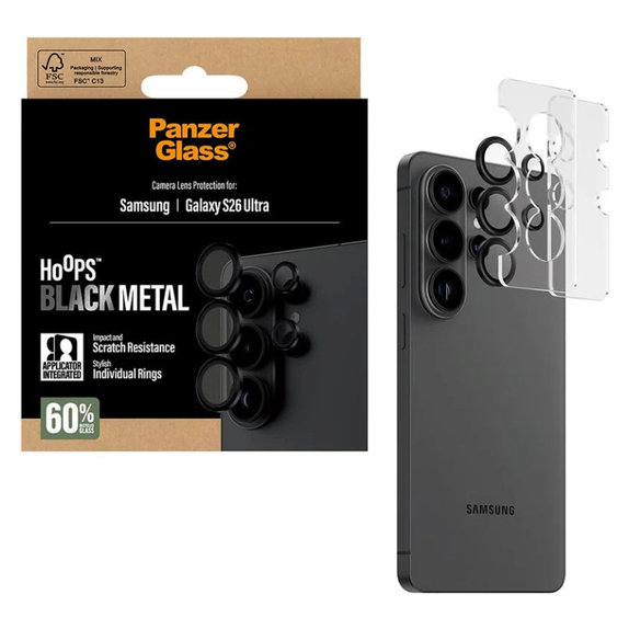 Protezione obiettivo Hoops per Samsung S26 Ultra, Nero, PanzerGlass