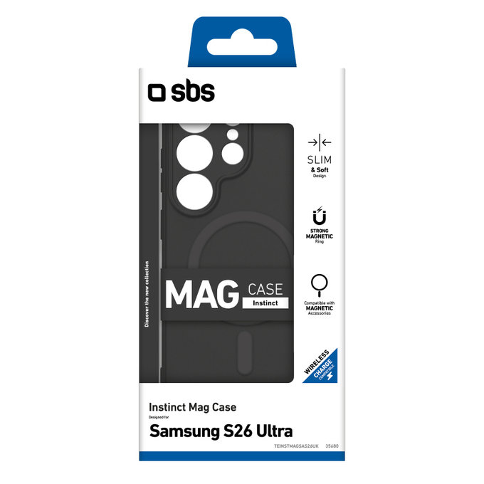 Custodia Instinct Mag per Samsung S26 Ultra, Black, SBS
