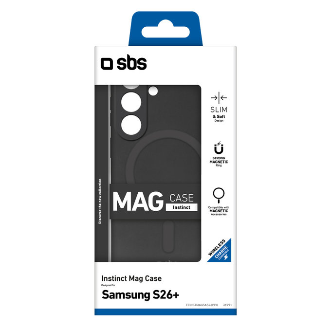 Custodia Instinct Mag per Samsung S26+, Black, SBS