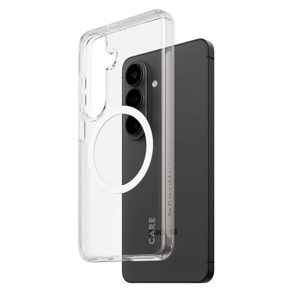 Custodia Urban Explorer con QI bianco per Samsung Galaxy S26, Trasparente, PanzerGlass