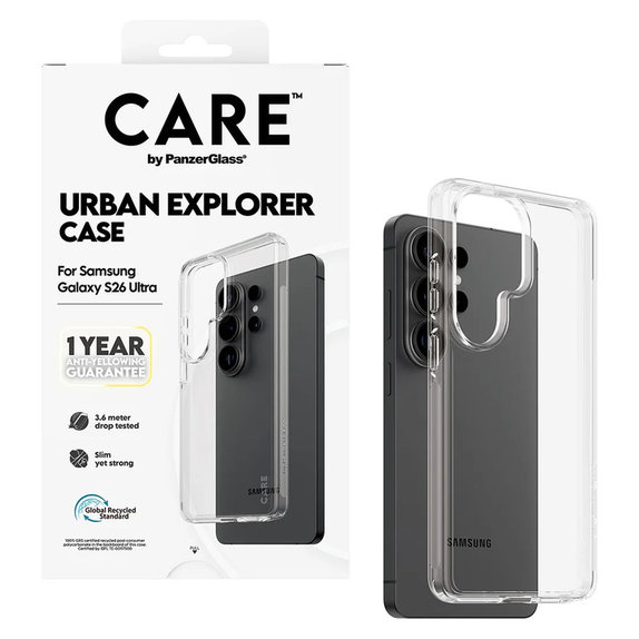 Custodia Urban Explorer per Samsung Galaxy S26 Ultra, Transaparentná, PanzerGlass