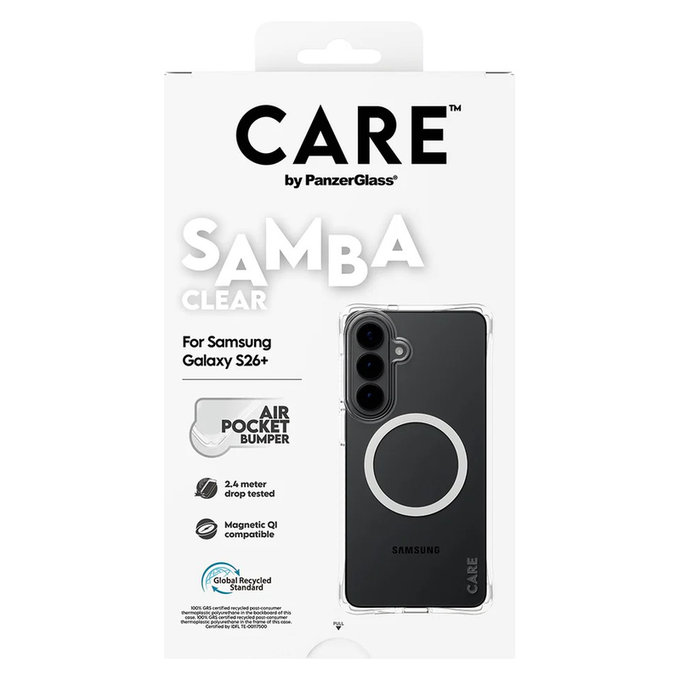 Custodia Samba con QI bianco per Samsung Galaxy S26+, Trasparente, PanzerGlass