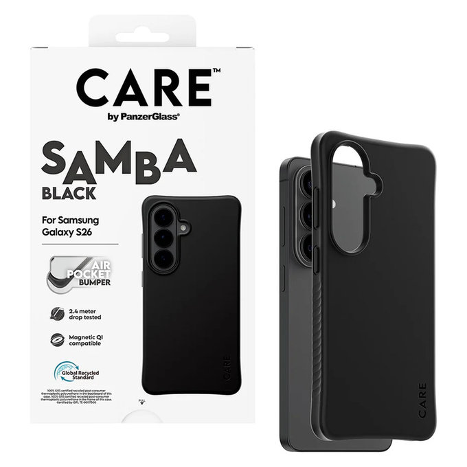 Custodia Samba con QI per Samsung Galaxy S26, Nero, PanzerGlass