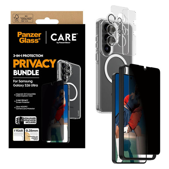 Bundle Privacy 3-in-1 per Samsung Galaxy S26 Ultra, PanzerGlass