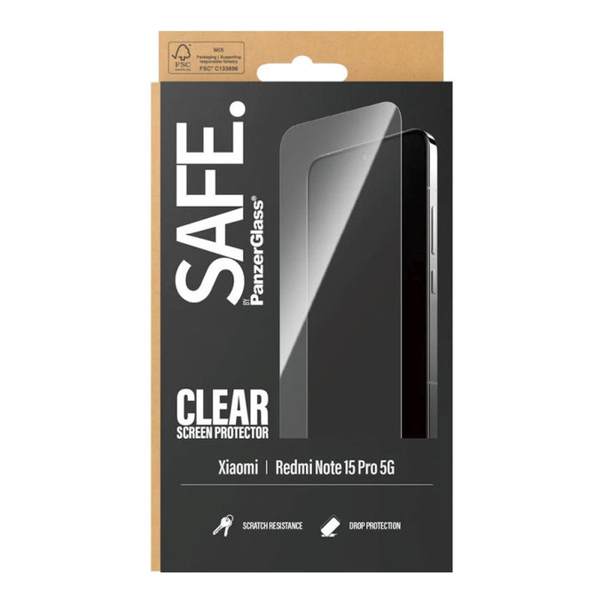 Vetro temperato UWF per Xiaomi Redmi Note 15 Pro 5G, Nero, SAFE