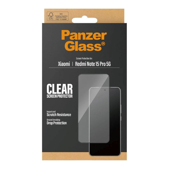 Vetro temperato UWF per Xiaomi Redmi Note 15 Pro 5G, Nero, PanzerGlass