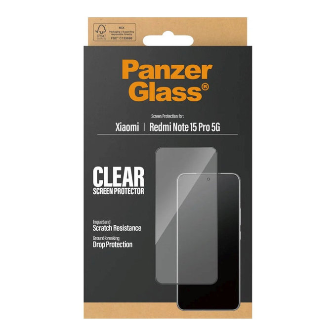 Vetro temperato UWF per Xiaomi Redmi Note 15 Pro 5G, Nero, PanzerGlass