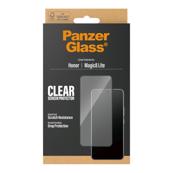 Vetro temperato UWF per Honor Magic8 Lite, Nero, PanzerGlass