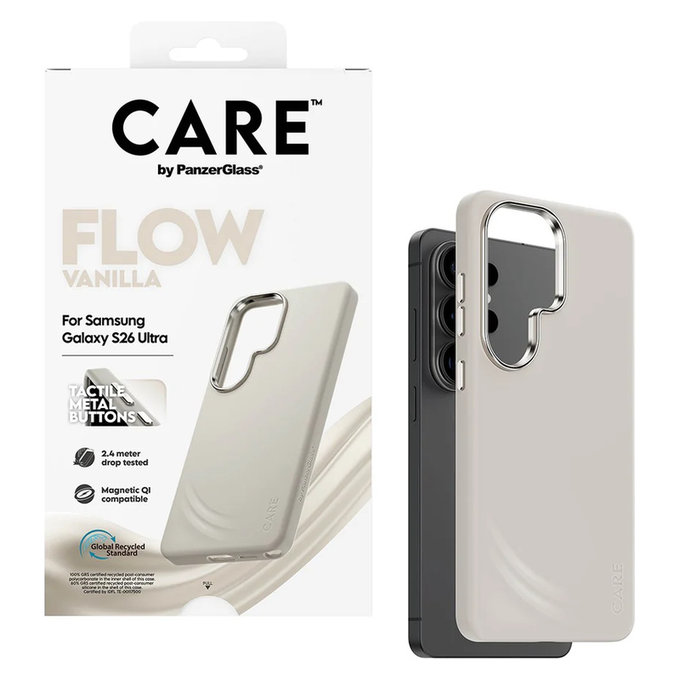 Custodia FLOW con QI per Samsung Galaxy S26 Ultra, Vanilla, PanzerGlass