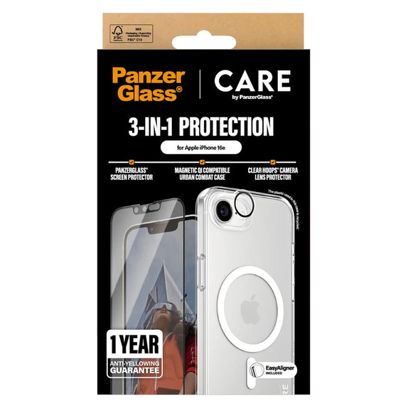 Bundle 3-in-1 per iPhone 17e/16e, PanzerGlass