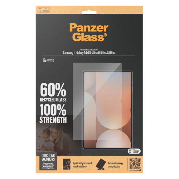 Vetro temperato UWF per Samsung Galaxy Tab S8 Ultra/S9 Ultra/S10 Ultra, Trasparente, PanzerGlass