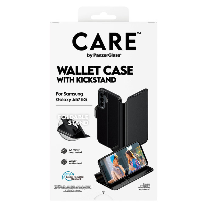 Custodia Wallet Kickstand per Samsung Galaxy A57, Nero, PanzerGlass