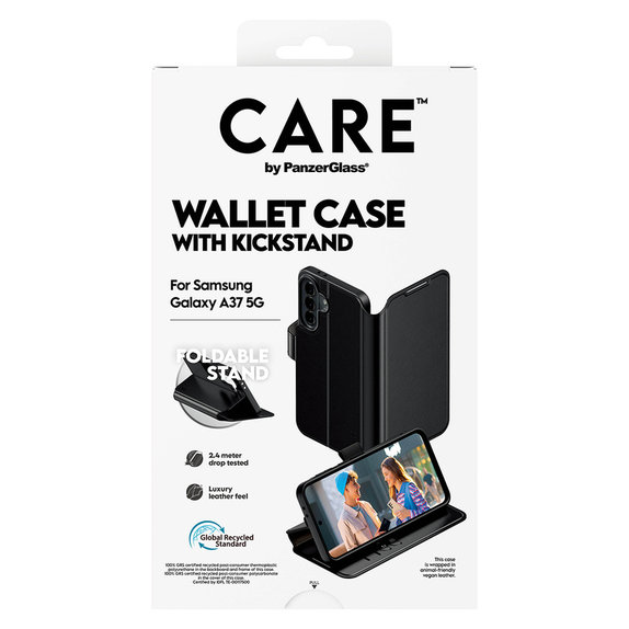 Custodia Wallet Kickstand per Samsung Galaxy A37, Nero, PanzerGlass