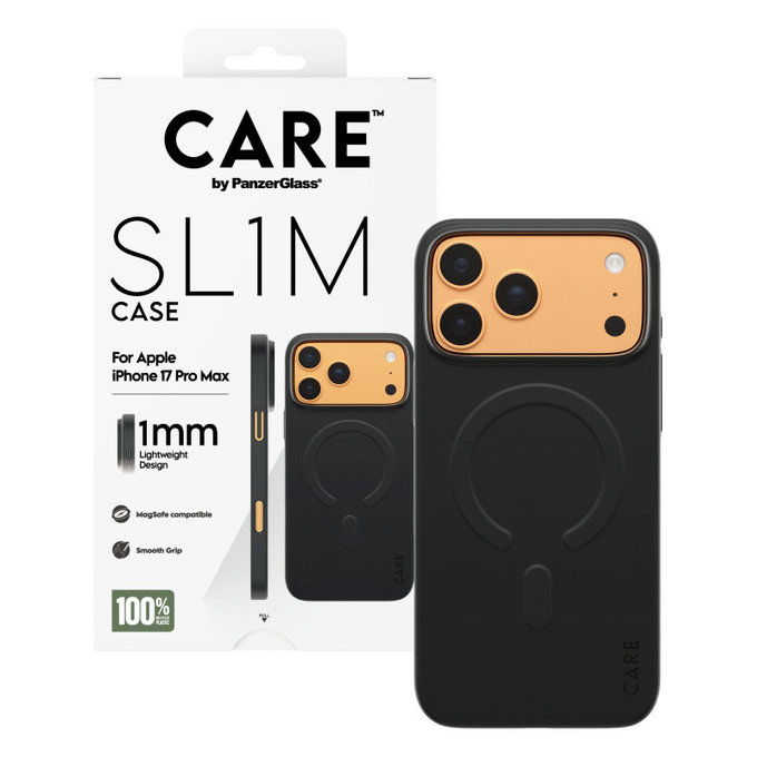 Custodia SL1M per iPhone 17 Pro Max, Black, PanzerGlass