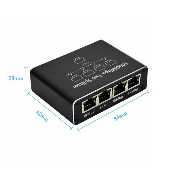 Switch Ethernet Gigabit RJ45, 4 porte, 1000 Mbps