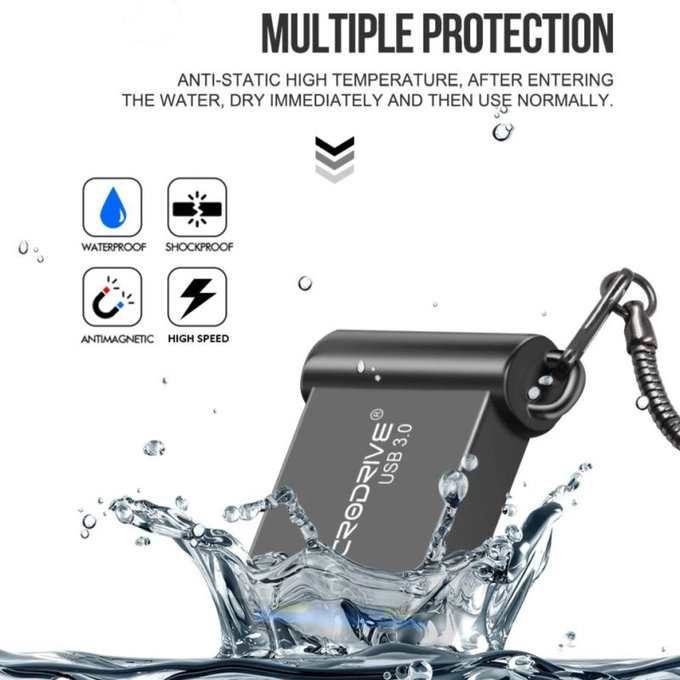 Chiavetta USB in metallo da 64 GB, USB 3.0, argento
