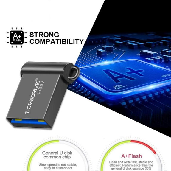 Chiavetta USB in metallo da 64 GB, USB 3.0, argento