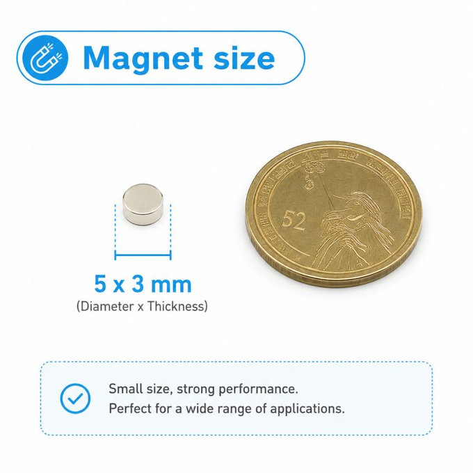 Magnete cilindrico al neodimio N35, 5 x 3mm, 200 pezzi