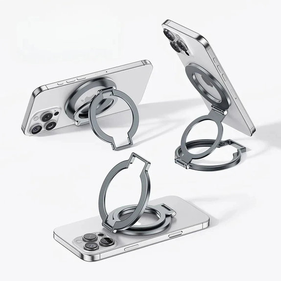 Anello magnetico pieghevole per telefono, argento