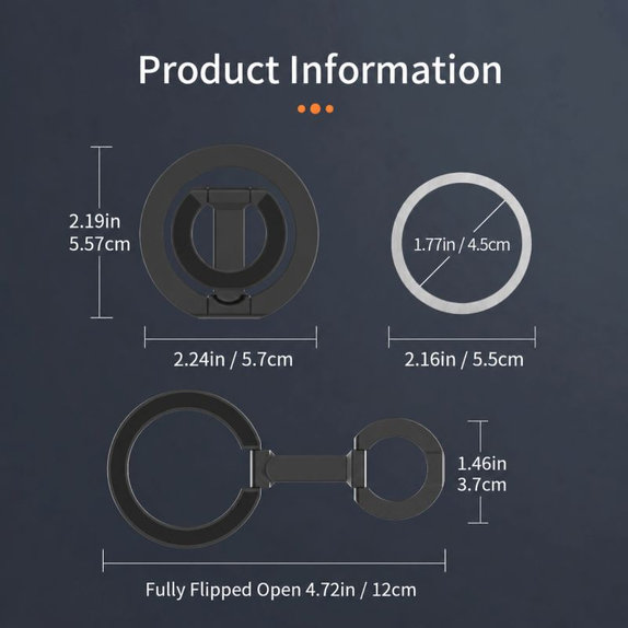 Supporto magnetico pieghevole bifacciale per MagSafe, nero
