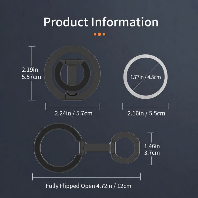 Supporto magnetico pieghevole bifacciale per MagSafe, nero