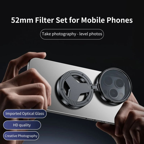 Filtro polarizzatore CPL da 52mm con supporto magnetico per smartphone