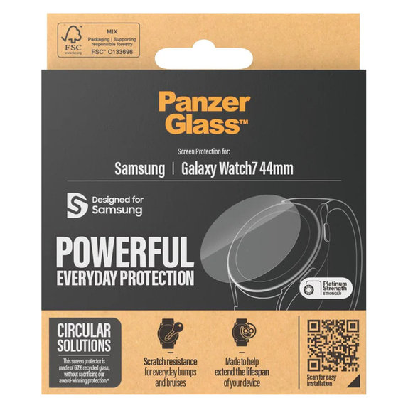Vetro temperato UWF per Samsung Galaxy Watch7 44 mm, Trasparente, PanzerGlass