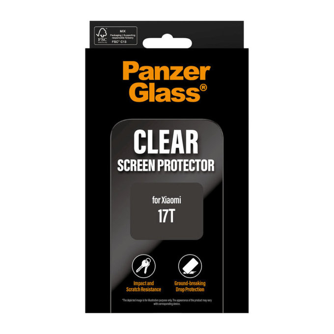 Vetro temperato UWF per Xiaomi 17T, Nero, PanzerGlass