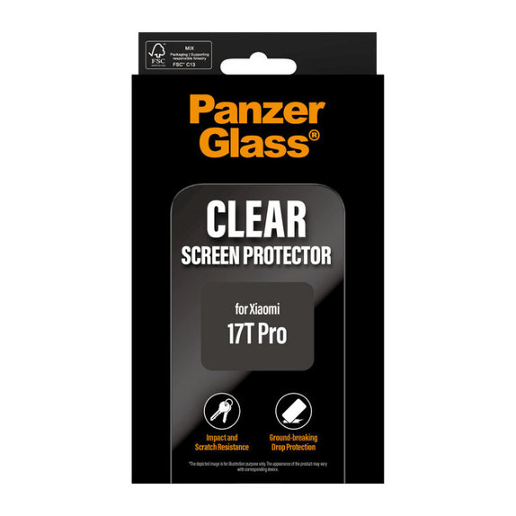 Vetro temperato UWF per Xiaomi 17T Pro, Nero, PanzerGlass