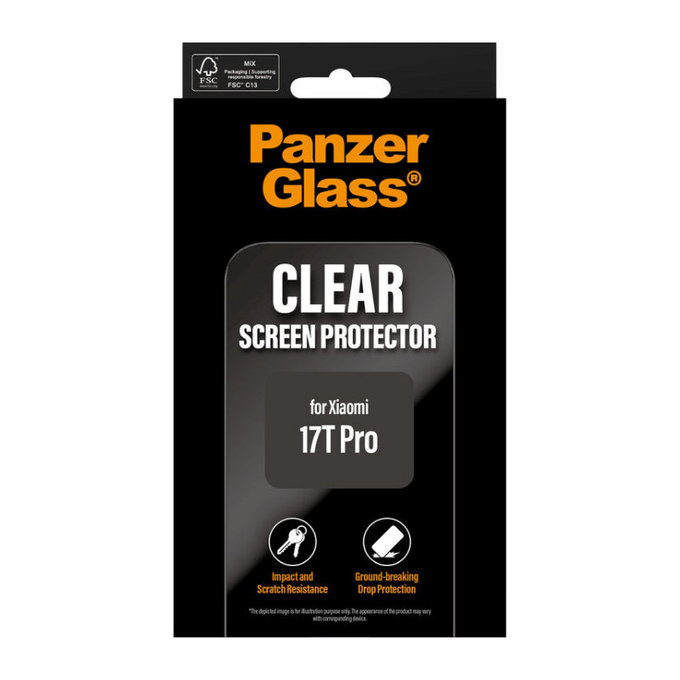 Vetro temperato UWF per Xiaomi 17T Pro, Nero, PanzerGlass