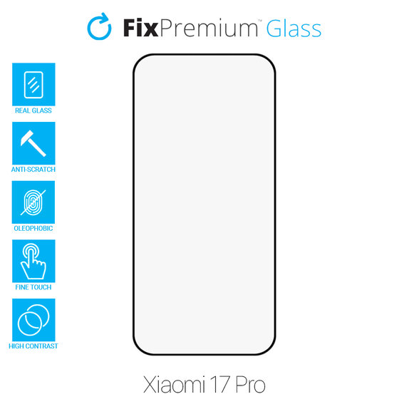 Vetro temperato FullCover per Xiaomi 17 Pro, FixPremium