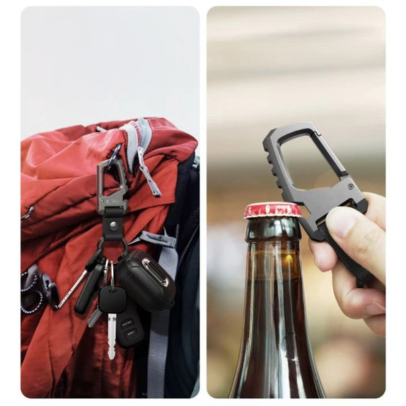 Portachiavi Slidelock Carabiner Keychain, Gunmetal, Tech-Protect