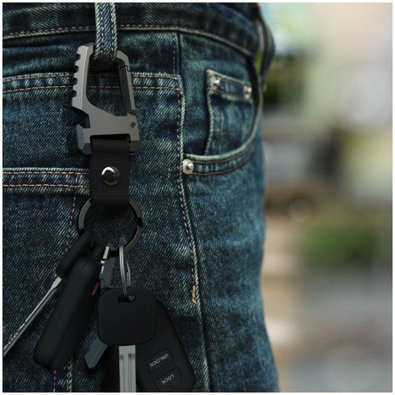 Portachiavi Slidelock Carabiner Keychain, Gunmetal, Tech-Protect