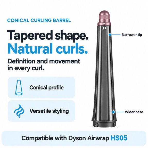 Cono conico per ricci per Dyson Airwrap HS05, Ceramic Pink / Rose Gold