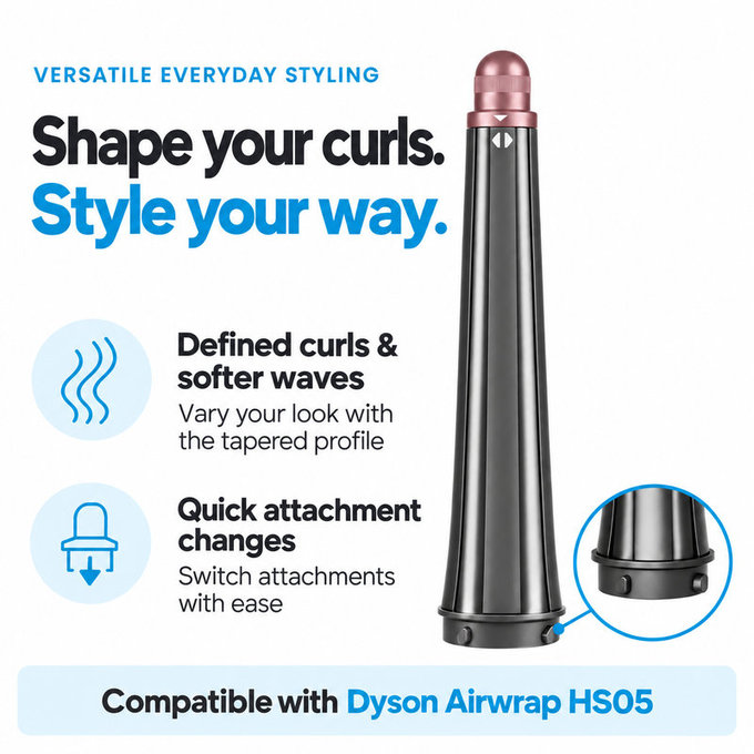 Cono conico per ricci per Dyson Airwrap HS05, Ceramic Pink / Rose Gold