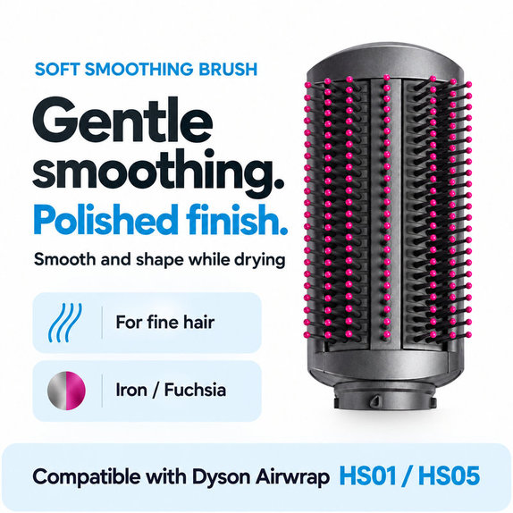 Spazzola lisciante morbida per Dyson Airwrap HS01, HS05, Iron / Fuchsia