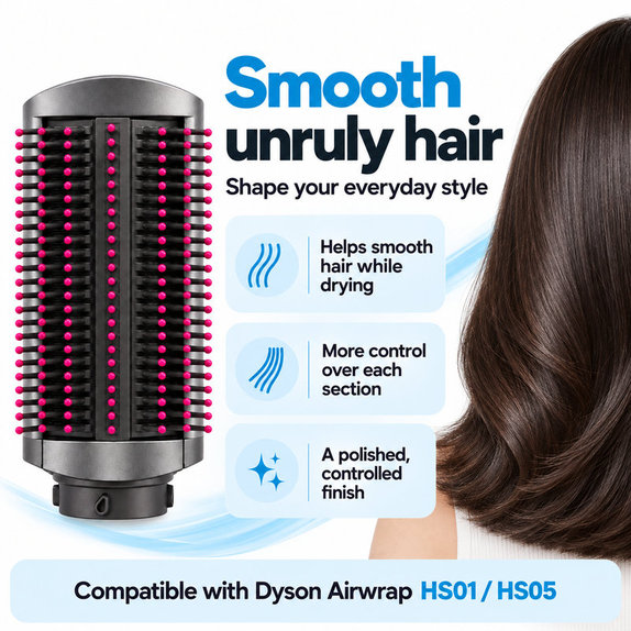 Spazzola lisciante rigida per Dyson Airwrap HS01, HS05, Iron / Fuchsia