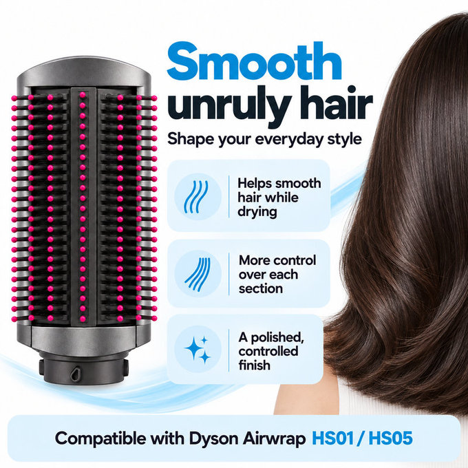 Spazzola lisciante rigida per Dyson Airwrap HS01, HS05, Iron / Fuchsia