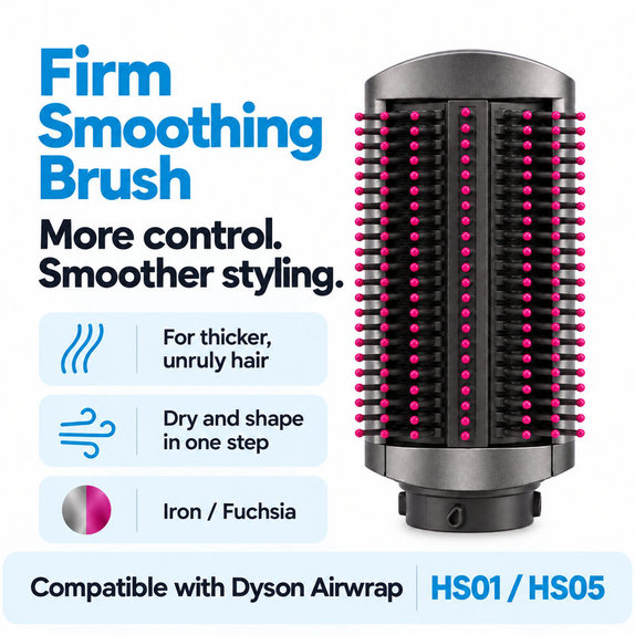 Spazzola lisciante rigida per Dyson Airwrap HS01, HS05, Iron / Fuchsia