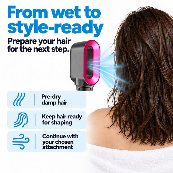 Accessorio per asciugatura rapida per Dyson Airwrap HS01, HS05, Iron / Fuchsia