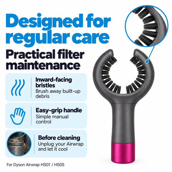 Spazzola per la pulizia del filtro per Dyson Airwrap HS01, HS05